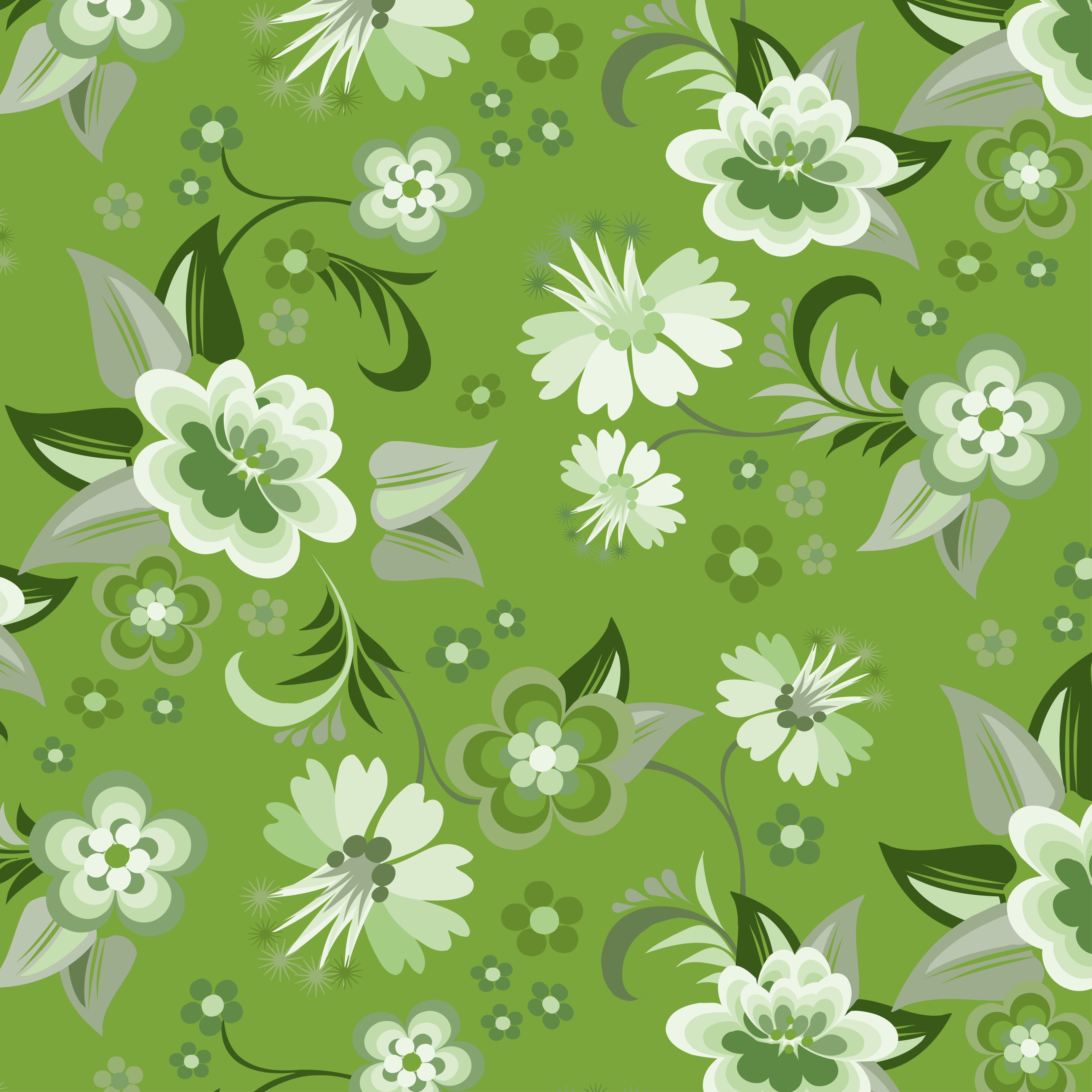 Seamless green floral wallpaper 597593 Vector Art at Vecteezy