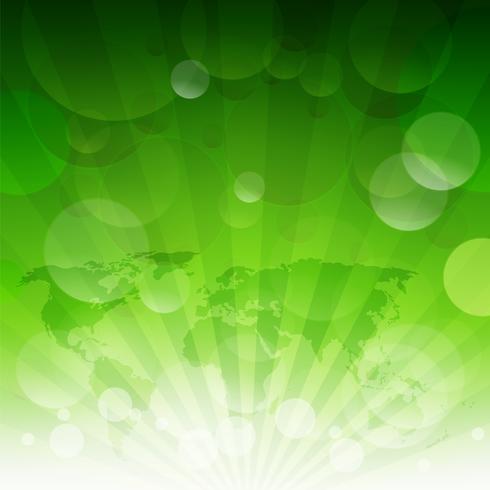 Green Sunburst Eco Background With Gradient Mesh, Vector Illustration