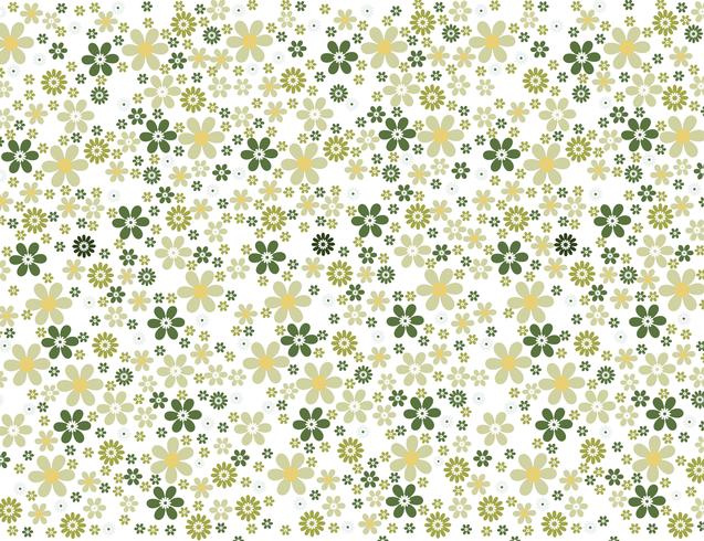 Seamless green floral wallpaper vector