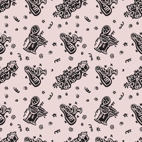 Happy birthday pattern Background with dark color