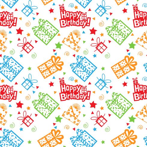 colorful Happy birthday pattern Background