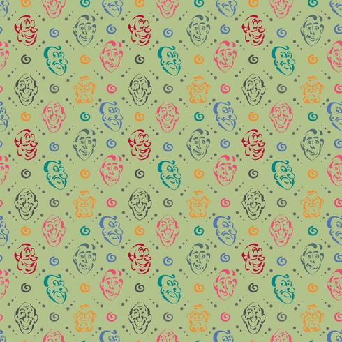 face emotion hand drawn pattern background