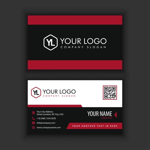 Modern Creative and Clean Business Card Template with red blackcolor