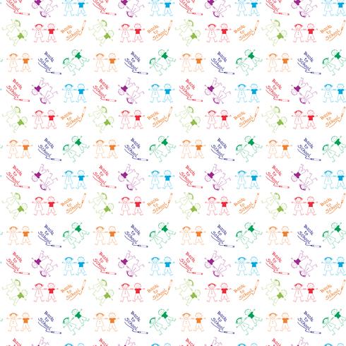 Back to School Kids hand drawn pattern background 598346 Vector Art at ...