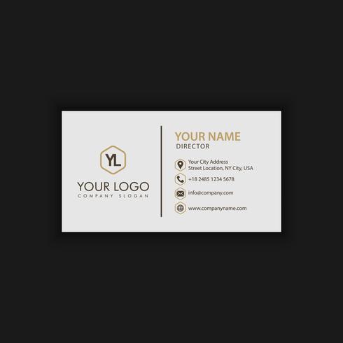 clean white gold business card