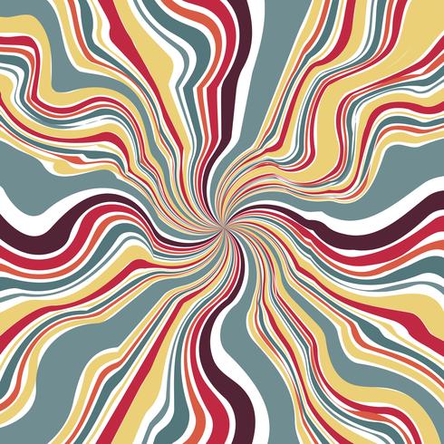 Línea abstracta girar el foco con fondo de color retro vector