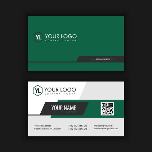 Modern Creative and Clean Business Card Template with green dark color