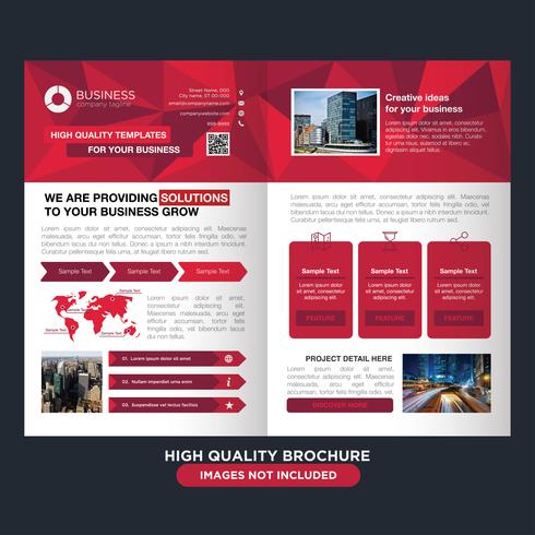 Low Poly Red Business Brochure vector