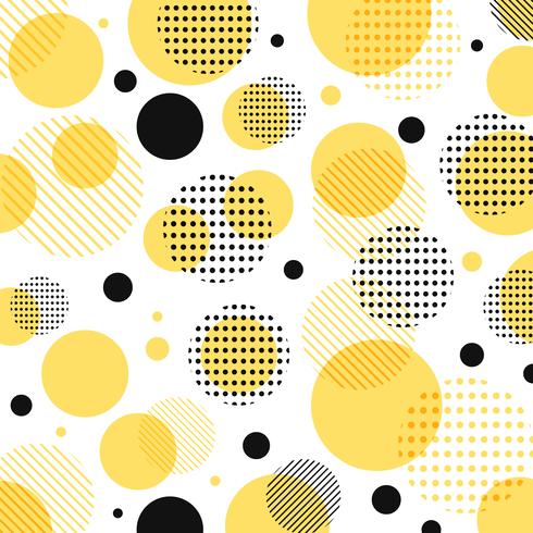 Abstract modern yellow, black dots pattern with lines diagonally on white background. vector