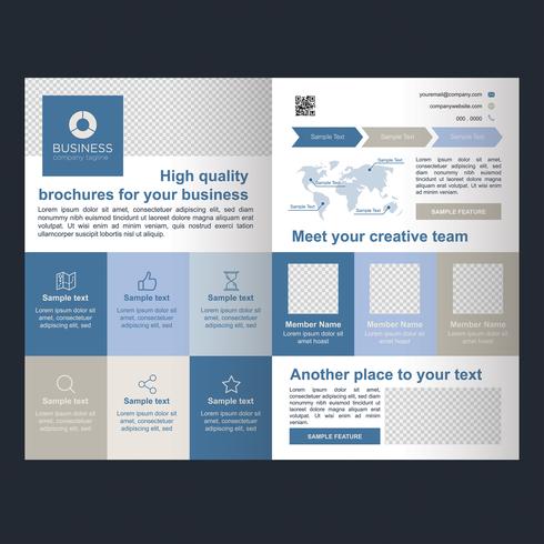 Blue Business Fold Brochure vector