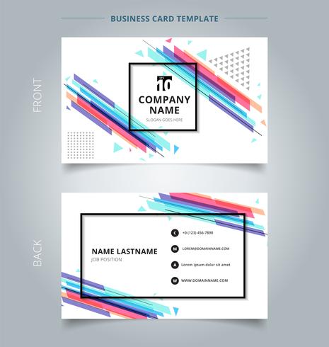 Namecard template colorful geometric pattern style abstract background. vector