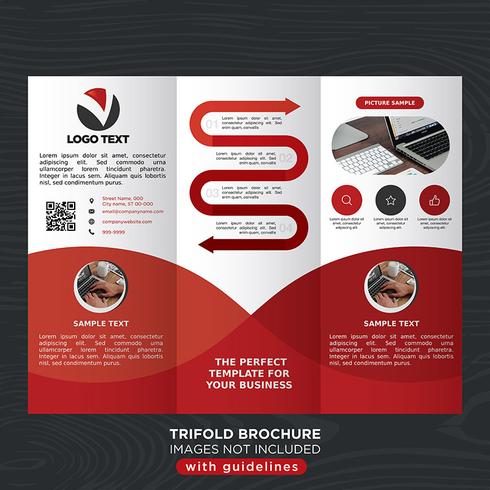 Red Trifold Business Fold Brochure vector