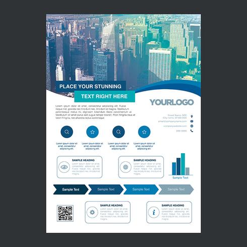 Bluel Flyer Business Brochure Design vector