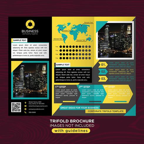 Colorful Trifold Business Fold Brochure vector