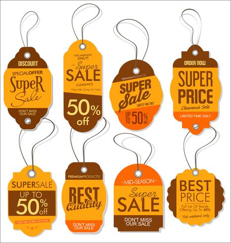 Paper price tag vector
