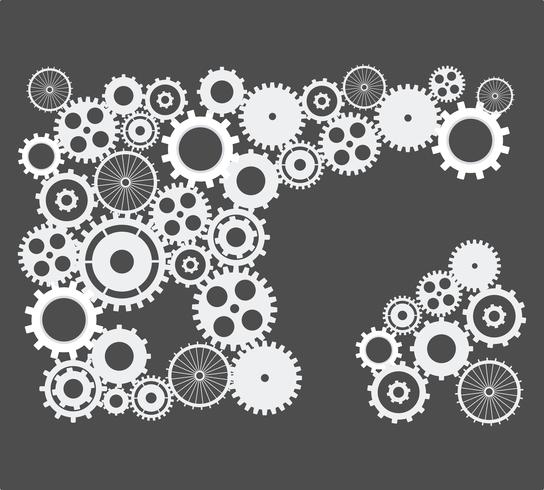 Cogs and gears. abstract background vector on isolated black background