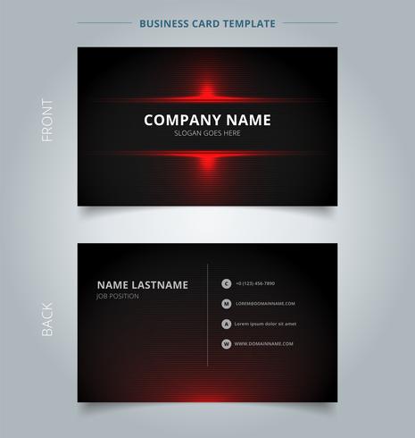 Namecard template technology red and black pattern background. vector