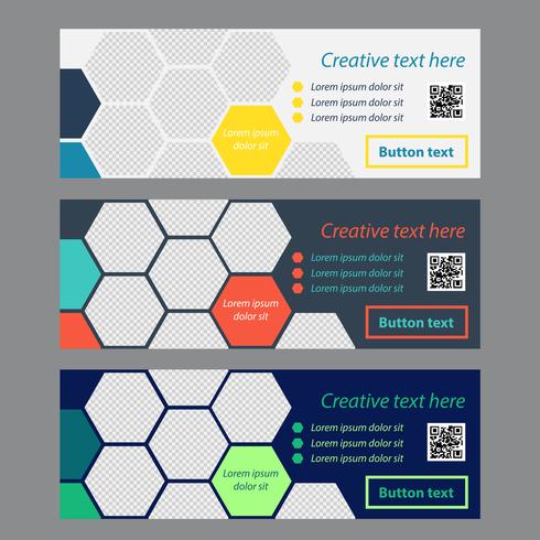 Hexagon Colorful Banner Collection vector