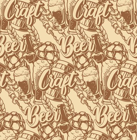 Seamless pattern with beer elements  vector