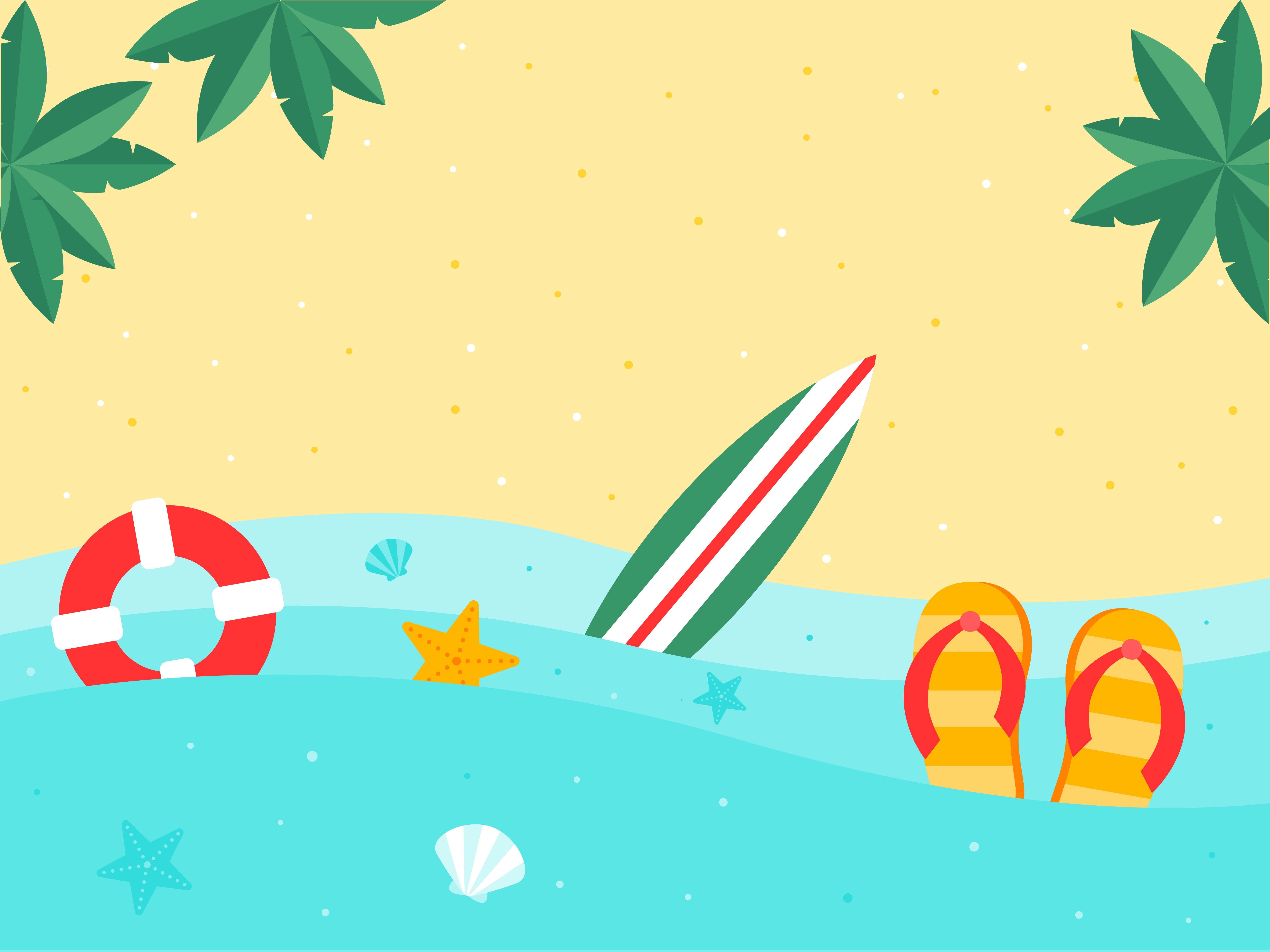 Summer vacation, Summer beach poster vector illustration 598954 Vector