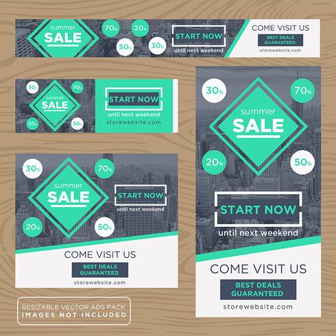 Green Adverstising Banner Collection vector