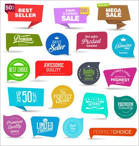 Modern badges stickers and labels collection vector