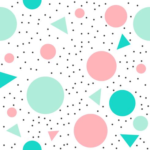 Memphis seamless pattern with Geometric element background vector