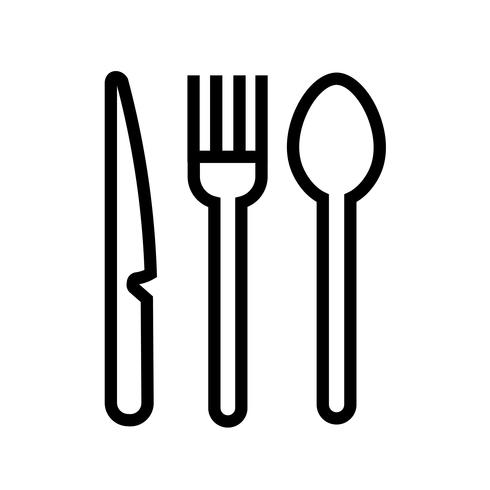 Comer utensilios icono Vector