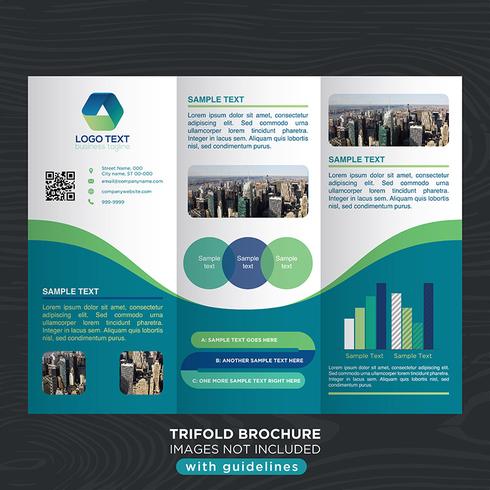 Folleto de plegado empresarial triple vector