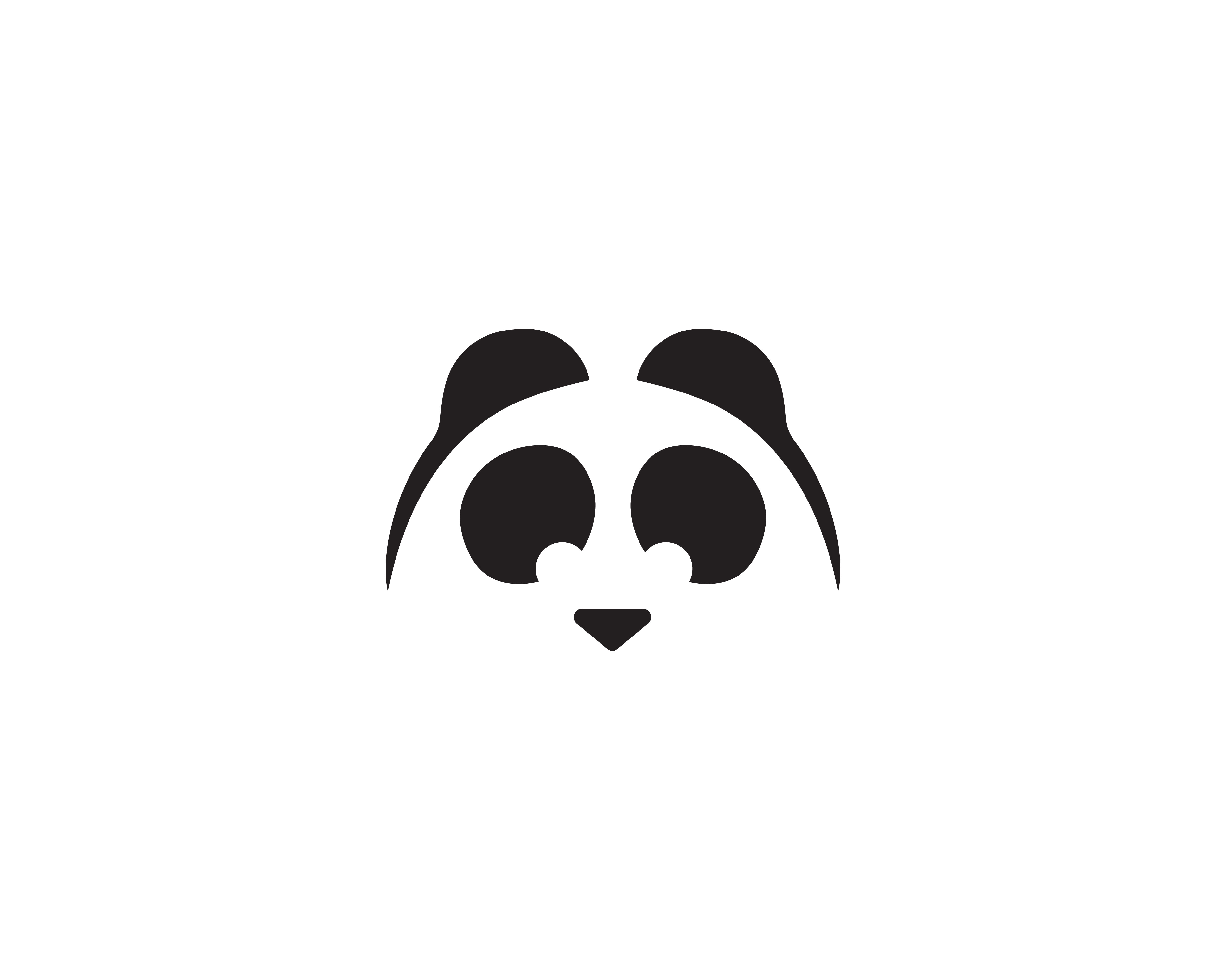 Download panda logo black and white head - Download Free Vectors ...