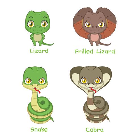 Set of reptile species vector