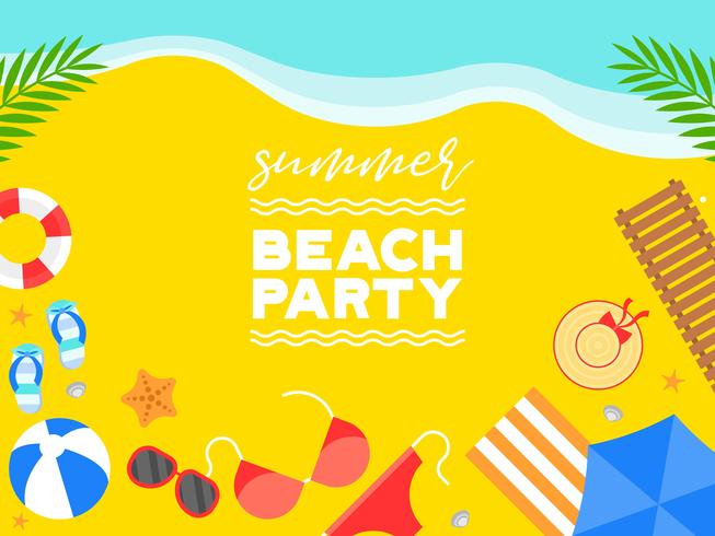 Summer vacation, Summer beach poster vector illustration