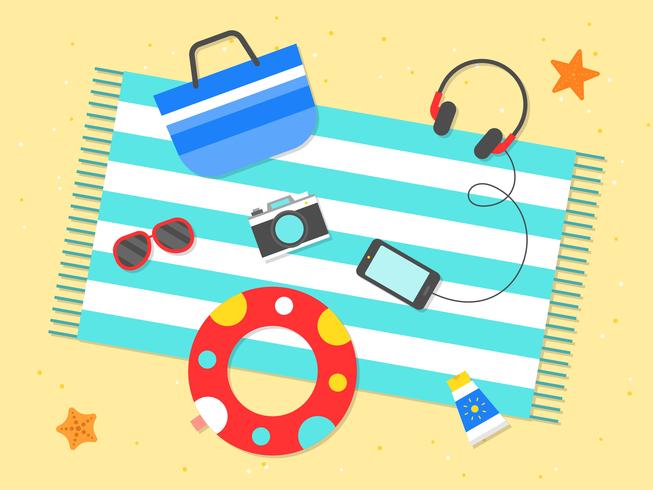 Summer vacation, Summer beach poster vector illustration