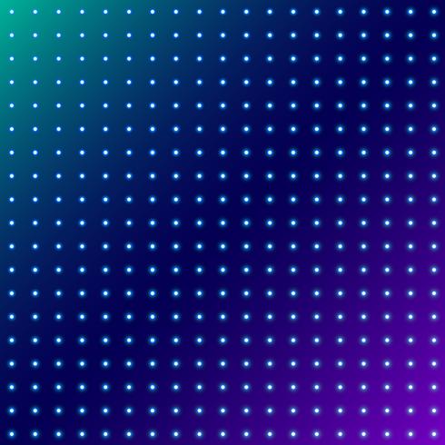 Abstract dots glowing radial pattern on blue space background. vector