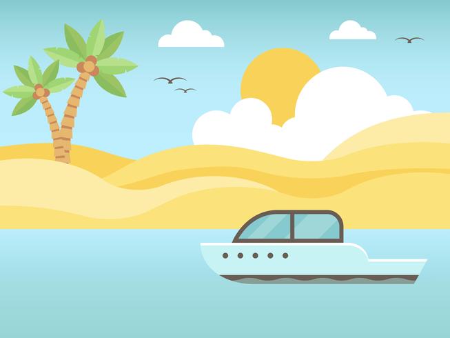 Summer vacation, Summer beach poster vector illustration