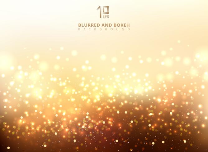 Abstract golden light glittering and bokeh background. vector