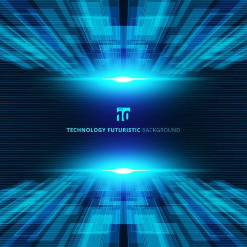 Abstract blue virtual technology concept futuristic digital perspective background with space for your text. vector