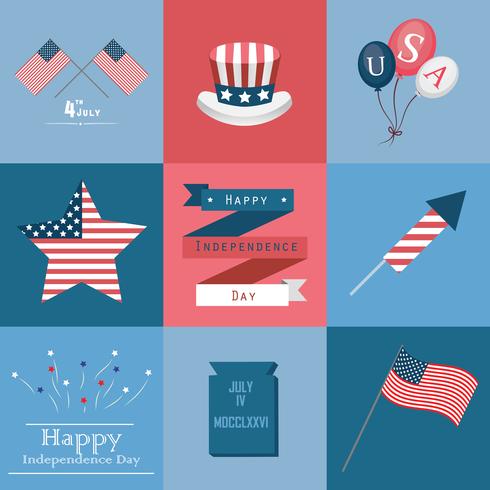 Independence Day elements vector