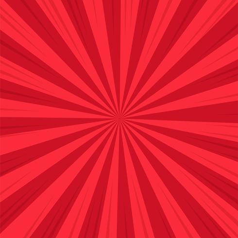 Antecedentes cómicos abstractos rojos de la luz del sol de la historieta. Diseño de ilustración vectorial vector