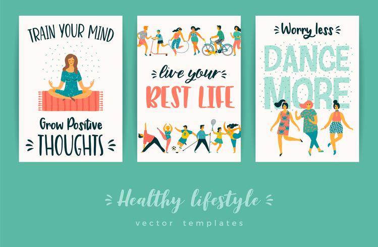 Healthy lifestyle vector templates.