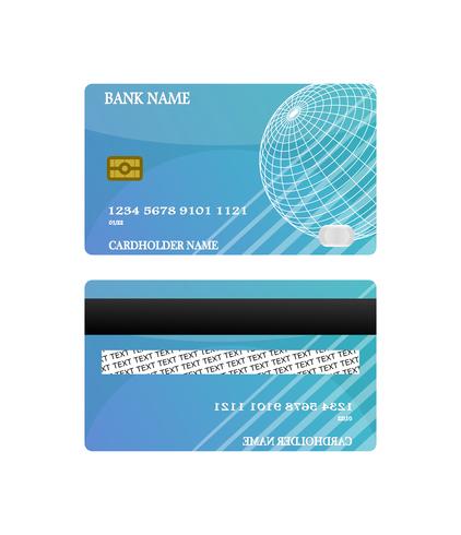 Credit card blue Front and back isolated on white background. vector illustration concept. design for business shopping  payment.