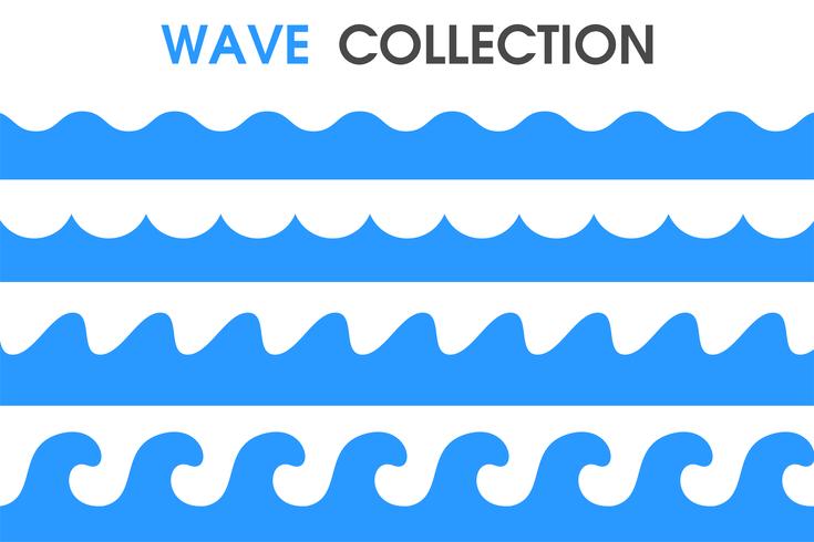 Ocean waves in a simple cartoon style. vector