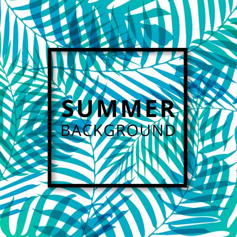 Palm leave pattern summer background. vector