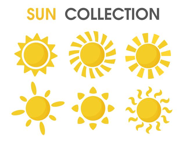 The colorful cartoon sun in a simple format. vector