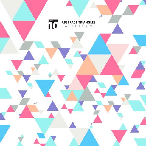 Abstract Modern Colorful Triangles Pattern Elements On White