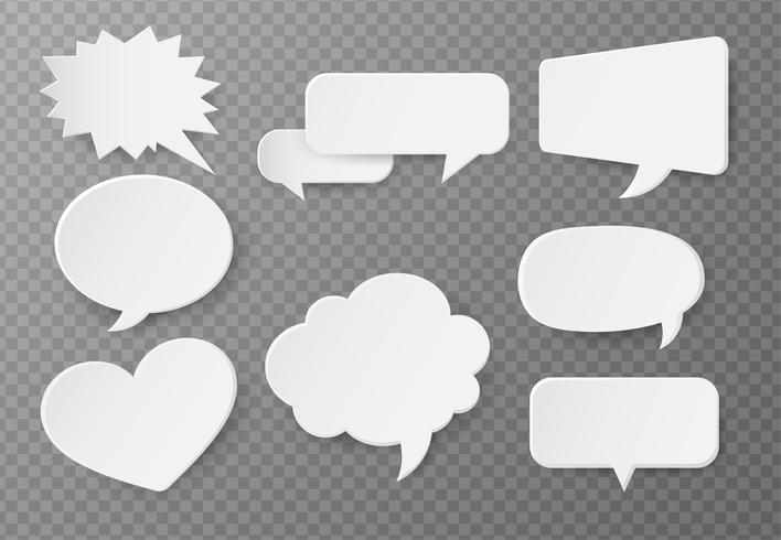 Speech bubble of paper For text input On a transparent background vector