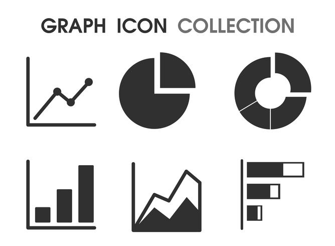 Gráficos de iconos en varias formas Eso se ve simple y moderno vector