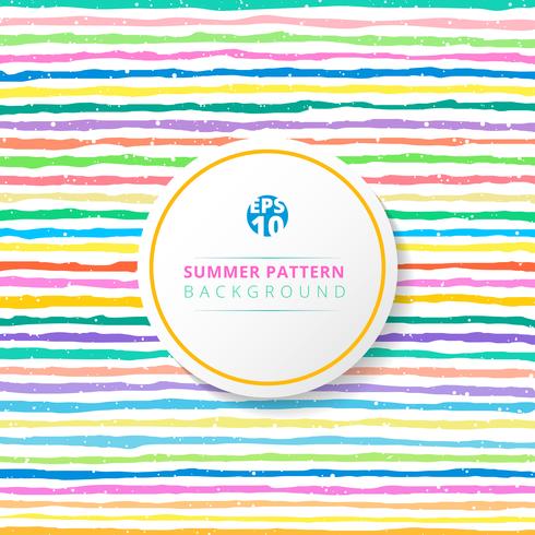 Summer striped pattern colorful on white background. vector