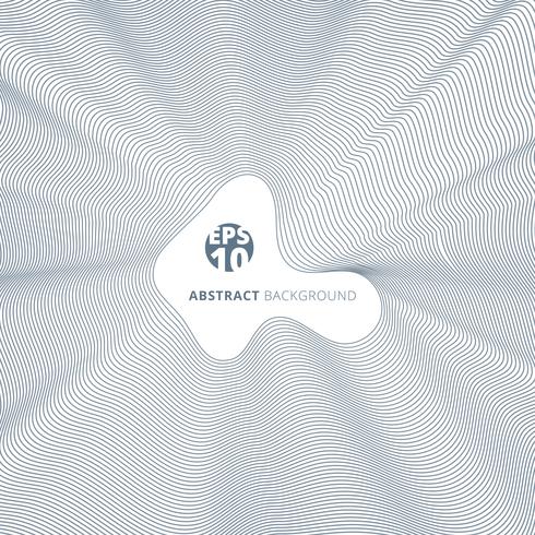 Abstract blue lines twisted pattern on white background with copy space. vector