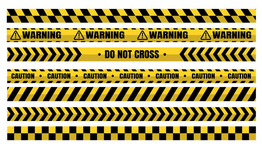 Hazardous warning tape sets must be careful for construction and crime. vector